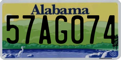 AL license plate 57AG074