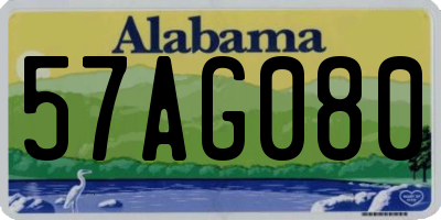 AL license plate 57AG080