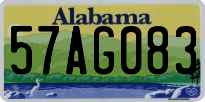 AL license plate 57AG083