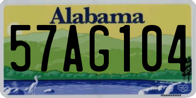 AL license plate 57AG104