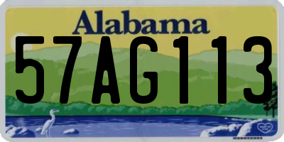 AL license plate 57AG113