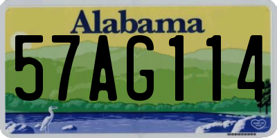 AL license plate 57AG114