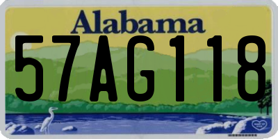 AL license plate 57AG118
