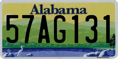 AL license plate 57AG131