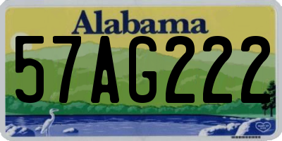 AL license plate 57AG222