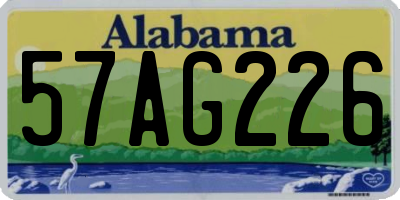 AL license plate 57AG226