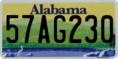 AL license plate 57AG230
