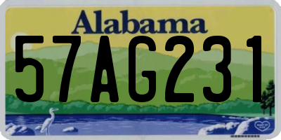 AL license plate 57AG231