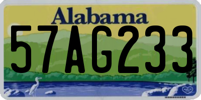 AL license plate 57AG233