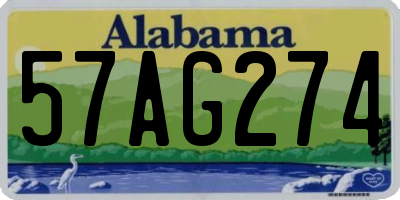 AL license plate 57AG274