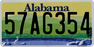AL license plate 57AG354