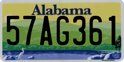 AL license plate 57AG361