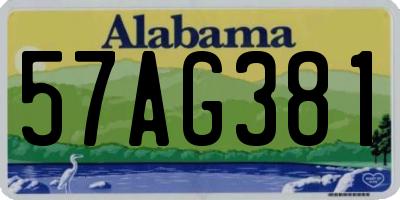 AL license plate 57AG381