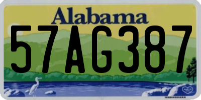 AL license plate 57AG387