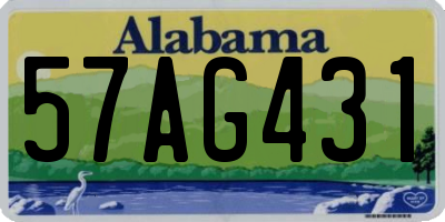 AL license plate 57AG431