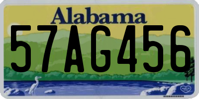 AL license plate 57AG456