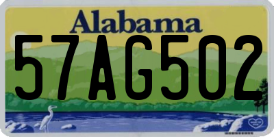 AL license plate 57AG502