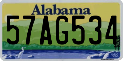 AL license plate 57AG534
