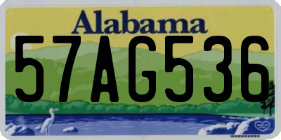 AL license plate 57AG536