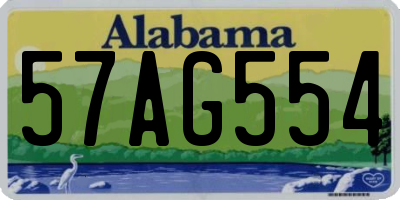 AL license plate 57AG554