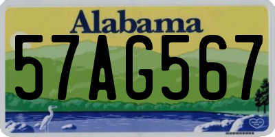 AL license plate 57AG567
