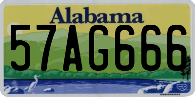 AL license plate 57AG666