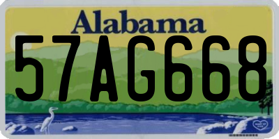 AL license plate 57AG668