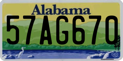 AL license plate 57AG670
