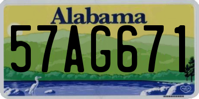 AL license plate 57AG671