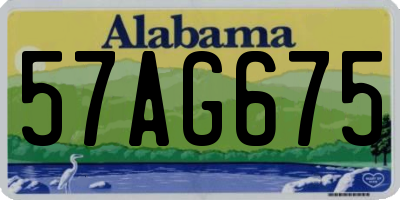 AL license plate 57AG675