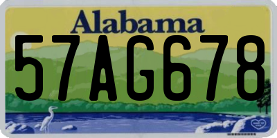 AL license plate 57AG678