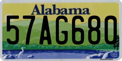 AL license plate 57AG680