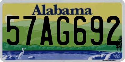 AL license plate 57AG692