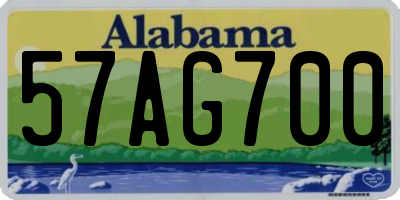 AL license plate 57AG700