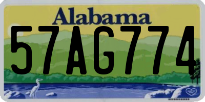 AL license plate 57AG774