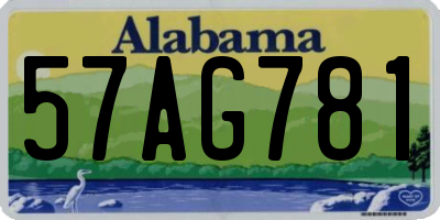 AL license plate 57AG781