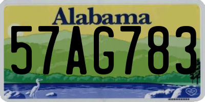 AL license plate 57AG783