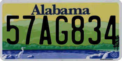 AL license plate 57AG834