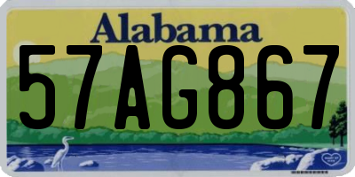 AL license plate 57AG867