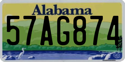 AL license plate 57AG874