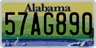 AL license plate 57AG890