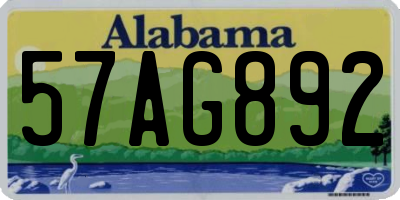 AL license plate 57AG892