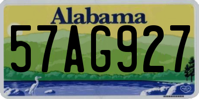 AL license plate 57AG927