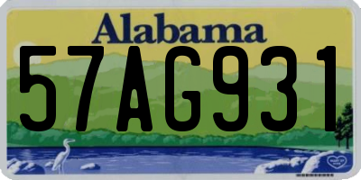 AL license plate 57AG931