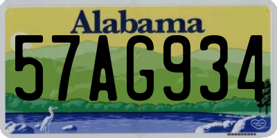 AL license plate 57AG934