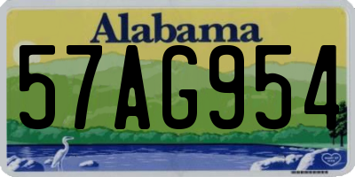 AL license plate 57AG954