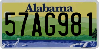 AL license plate 57AG981