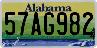 AL license plate 57AG982