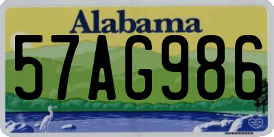 AL license plate 57AG986