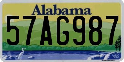AL license plate 57AG987